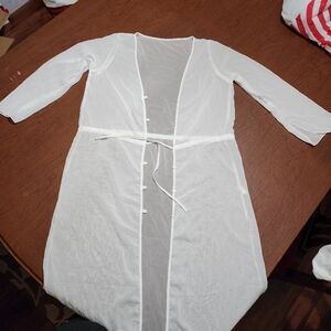NWOT ... White Sheer Long Sleeve Cover-Up